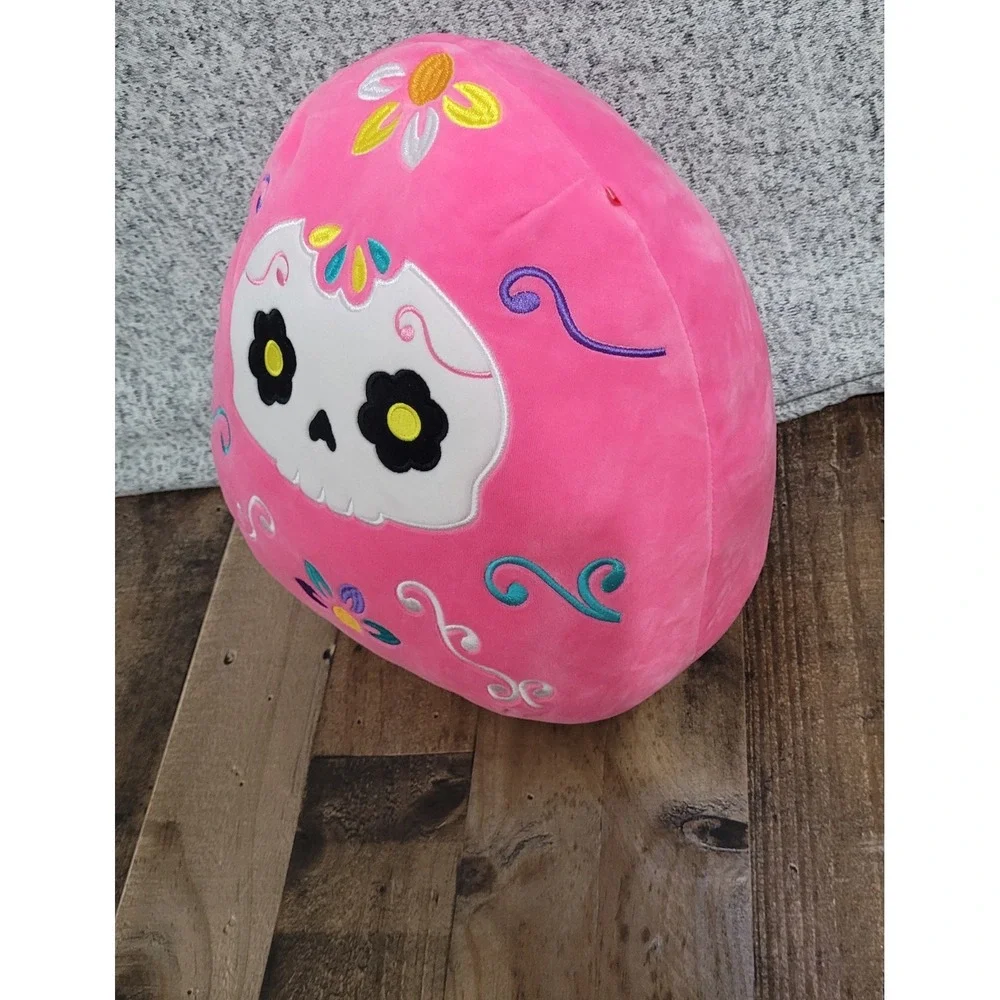 Squishmallows Plush Day of the‎ Dead Skull Pillow Stuffed Animal Pink